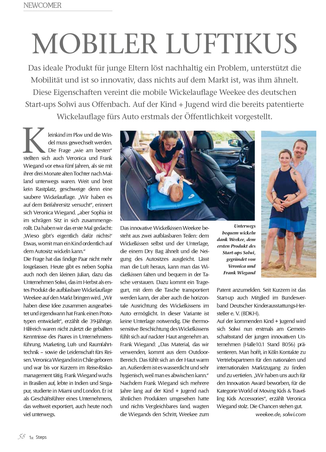 , Mobiler Luftikus – 1st Steps, Messeausgabe 2018, S. 58, Weekee