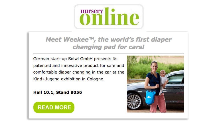 , Nursery Online: Meet Weekee™, the world’s first diaper changing pad for cars!, Weekee